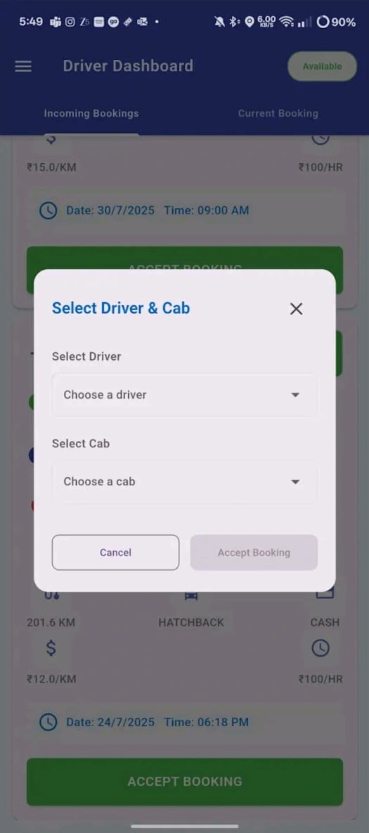 Online taxi booking platform India