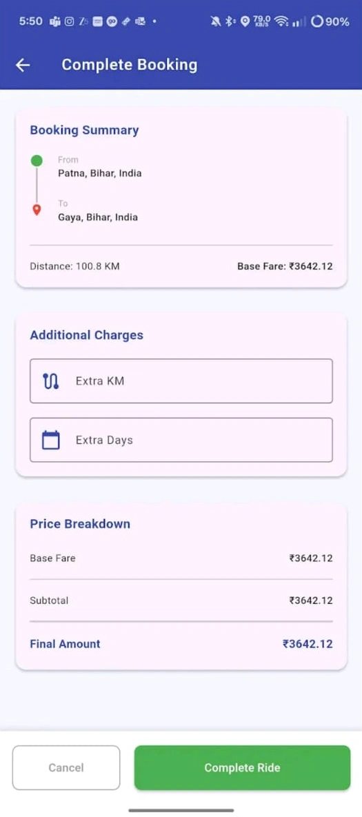 Cab booking system development India